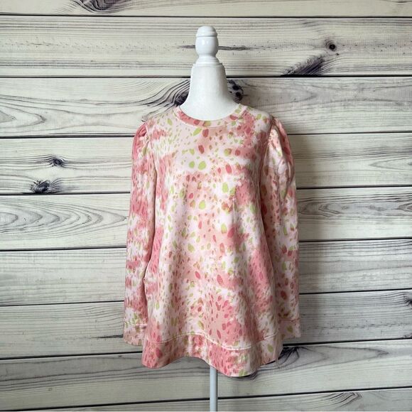LOGO Lounge Oversized Pink & Green Patterned Crewneck Sweatshirt - Picture 1 of 9